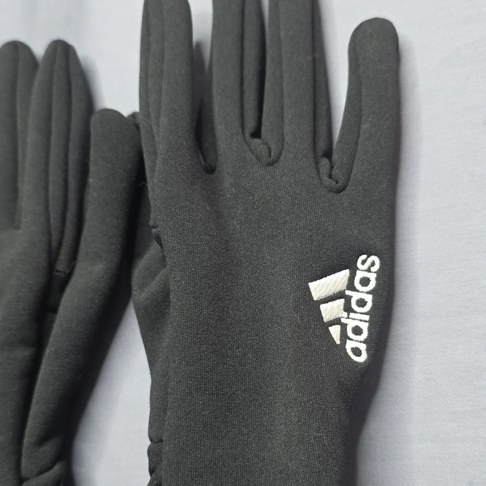 adidas Women's Black Wrist Gloves Logo Solid Medium AW0103